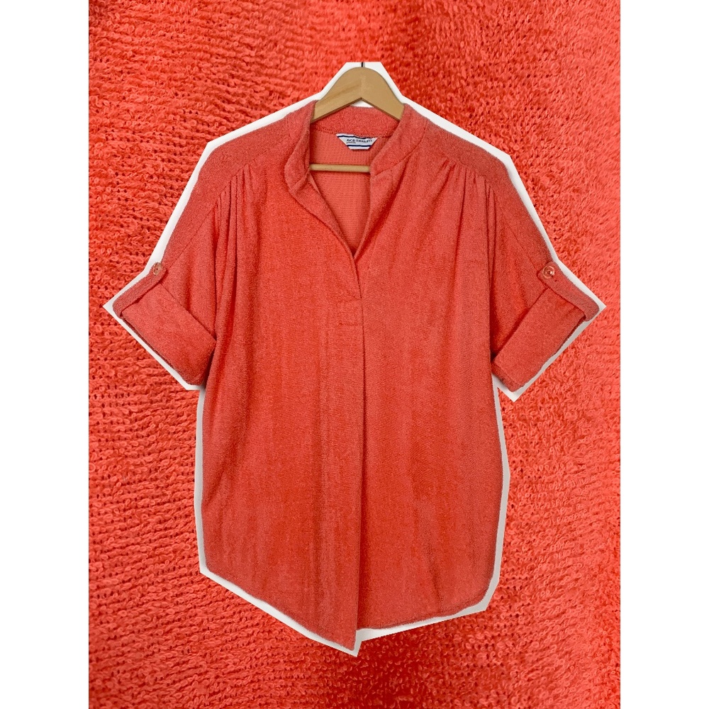 Coral terrycloth top from Avon Fashions, size M